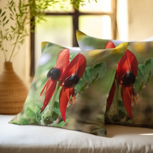 Sturt Desert Pea Throw Pillow