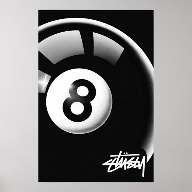 Stüssy Magic 8-Ball – Streetwear Icon" 🎱🖤 Poster (Front)