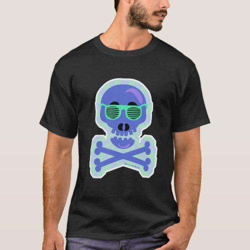 Stutter Shades Funny Illustrated Skull T_Shirt