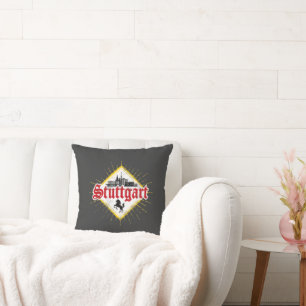 Stuttgart City Germany Retro Skyline Vintage Throw Pillow
