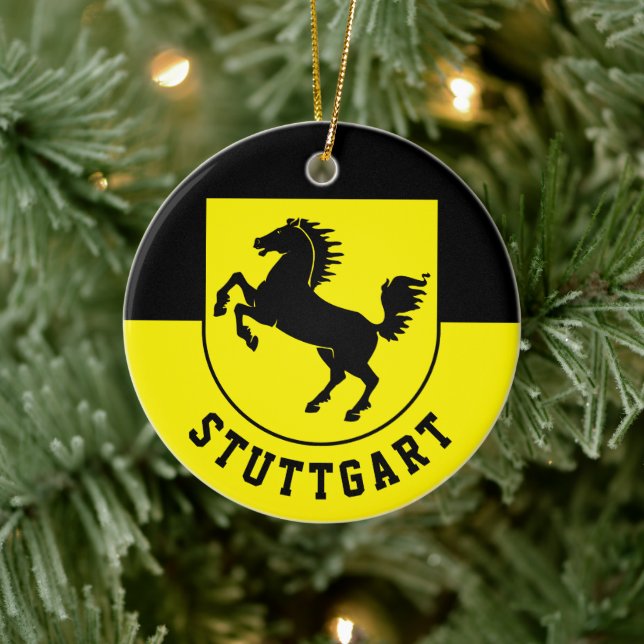 Stuttgart Flag (Germany) Ceramic Ornament (Tree)