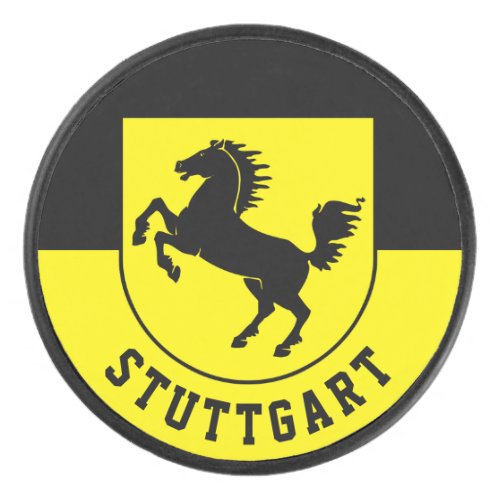 Stuttgart Flag Germany Hockey Puck