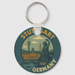 Stuttgart Germany City Art Keychain
