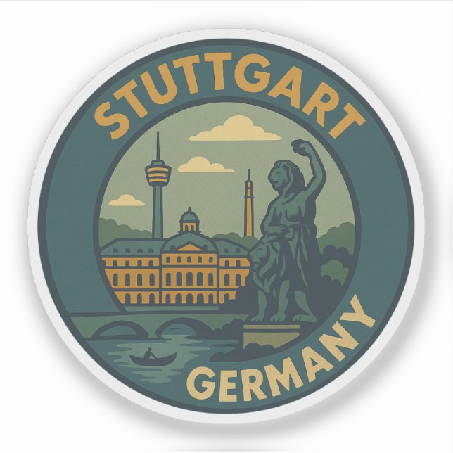 Stuttgart Germany City Art Sticker (Front)