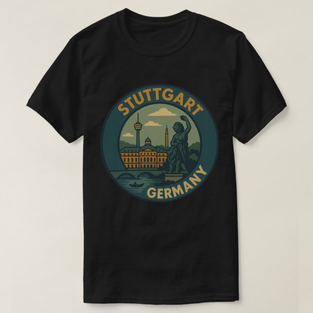 Stuttgart Germany City Art T-Shirt (Design Front)