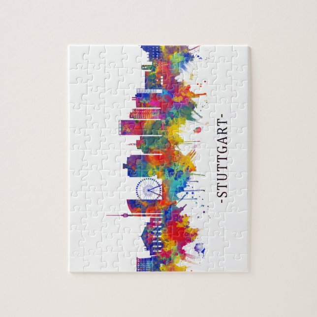 Stuttgart Germany Skyline Jigsaw Puzzle (Vertical)