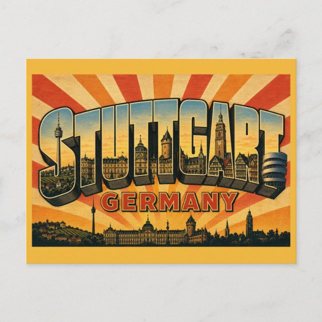 Stuttgart Germany TV Tower Postcard (Front)