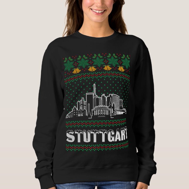 Stuttgart Germany Ugly Christmas Sweatshirt (Front)