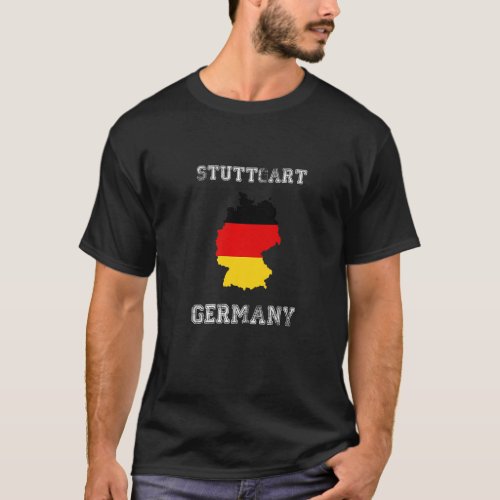 Stuttgart Germany Vintage Germany Flag Map Design  T_Shirt