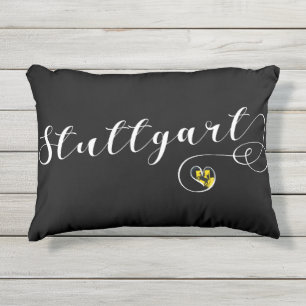 Stuttgart Heart Accent Pillow, Germany Outdoor Pillow