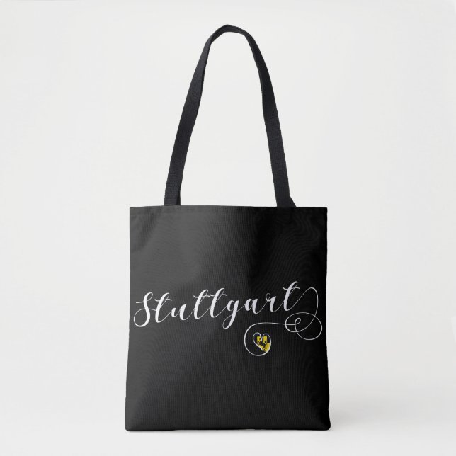 Stuttgart Heart Grocery Bag, Germany Tote Bag (Front)
