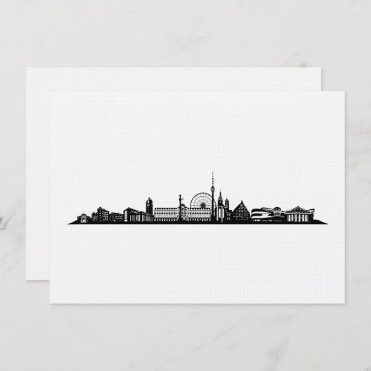 Stuttgart Stadt Skyline - postcard / folding card (Front/Back)