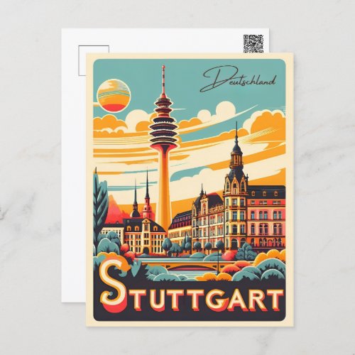 Stuttgart TV Tower _ Fernsehturm germany gift Postcard