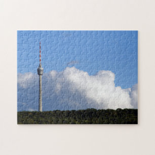 Stuttgart TV tower with cloud Jigsaw Puzzle