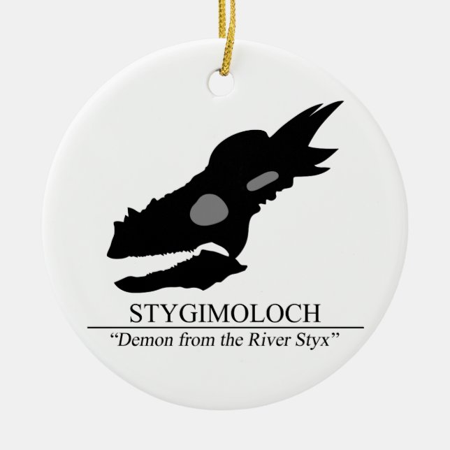 Stygimoloch Skull Ceramic Ornament (Front)