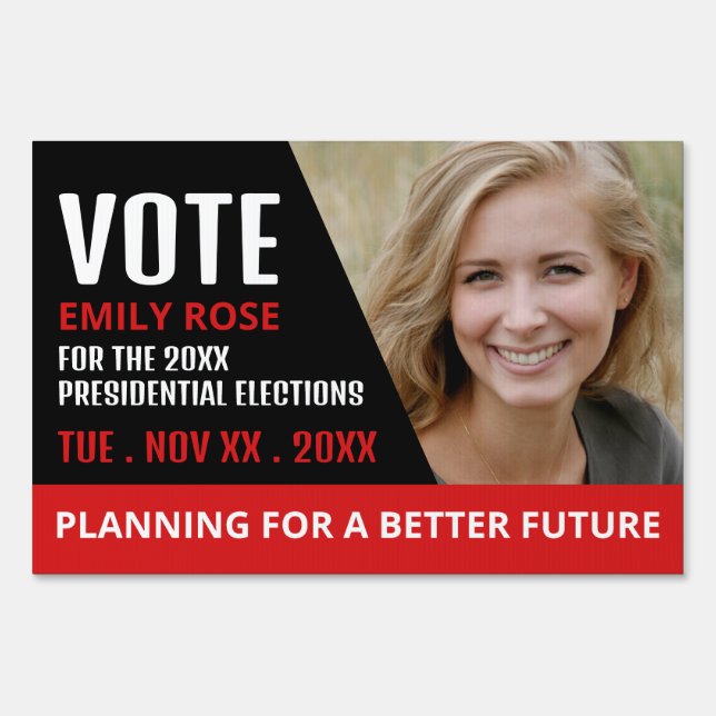 Styish Modern Political Campaigner Yard Sign (Front)