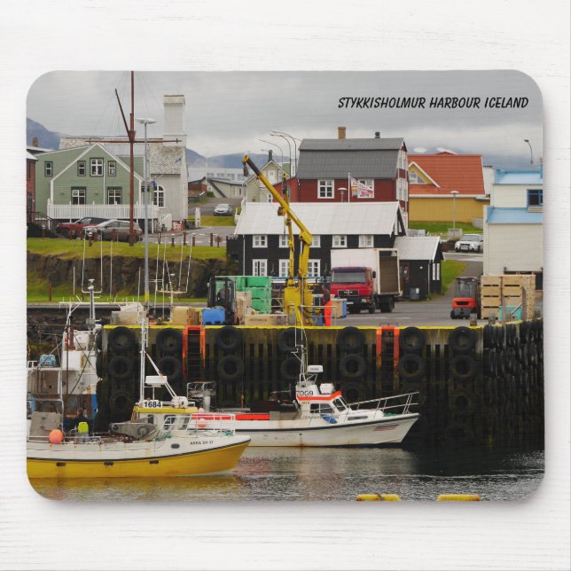 Stykkisholmur Harbor Iceland Mousepad (Front)