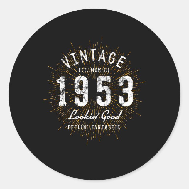 Style 1953 classic round sticker (Front)