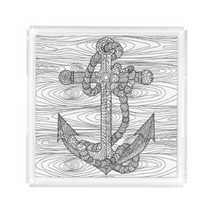 Style Anchor And Rope Acrylic Tray
