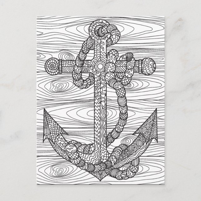 Style Anchor And Rope Postcard (Front)