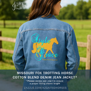Style and Grace Fox Trotter Silhouette Denim Jacket