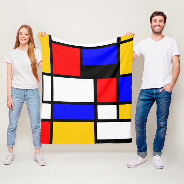 Style Art Mondrian Fleece Blanket (In Situ)