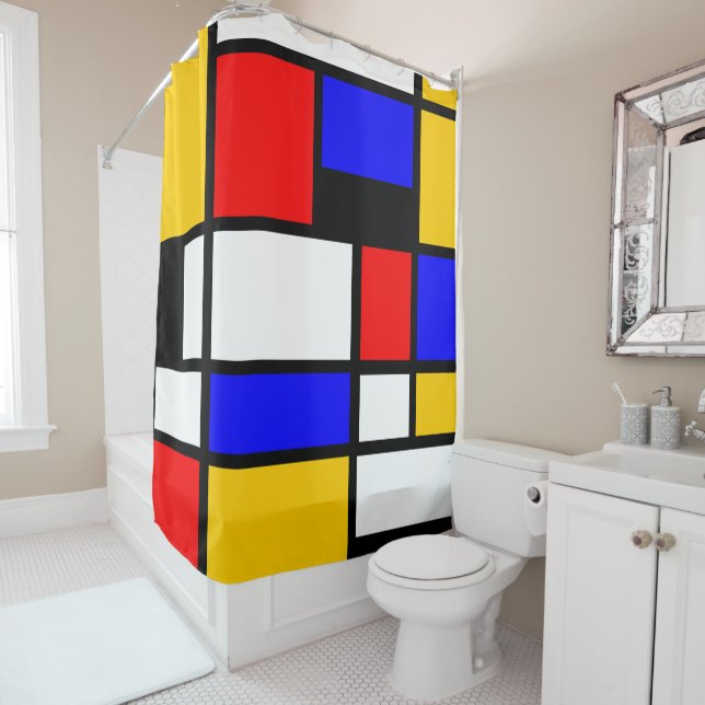 Style Art Mondrian Shower Curtain (In Situ)