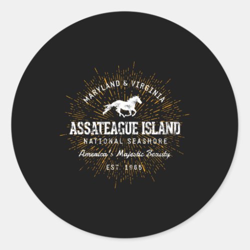 Style Assateague Island Classic Round Sticker