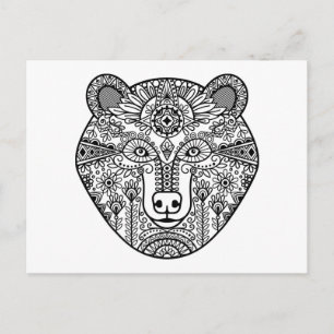 Style Bear Head Postcard