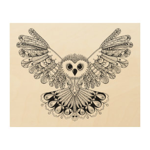 Style Black Owl 5 Wood Wall Decor