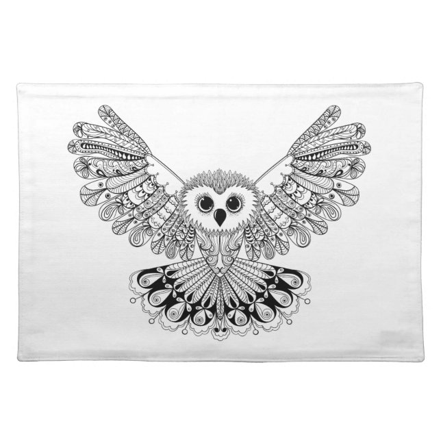 Style Black Owl Placemat (Front)