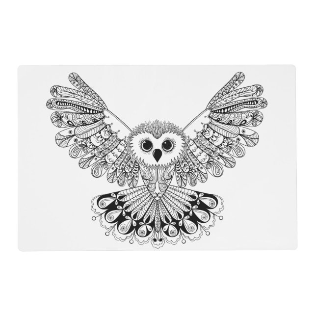 Style Black Owl Placemat (Front)