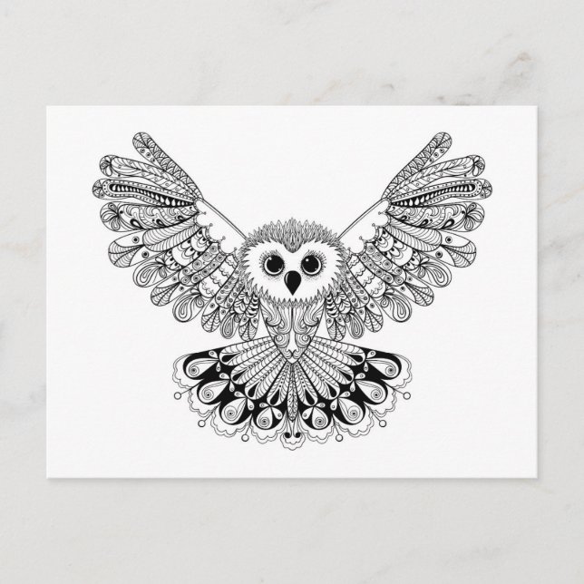Style Black Owl Postcard (Front)