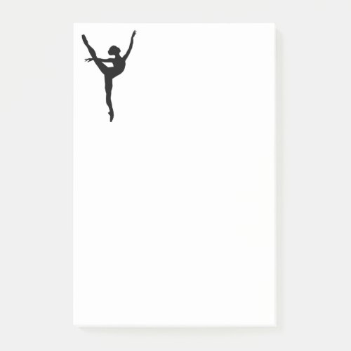 Style Black silhouette ballet dancer feelings girl Post_it Notes