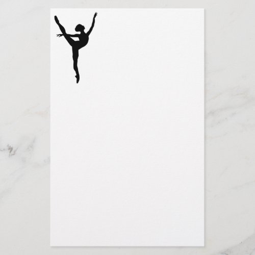 Style Black silhouette ballet dancer feelings girl Stationery