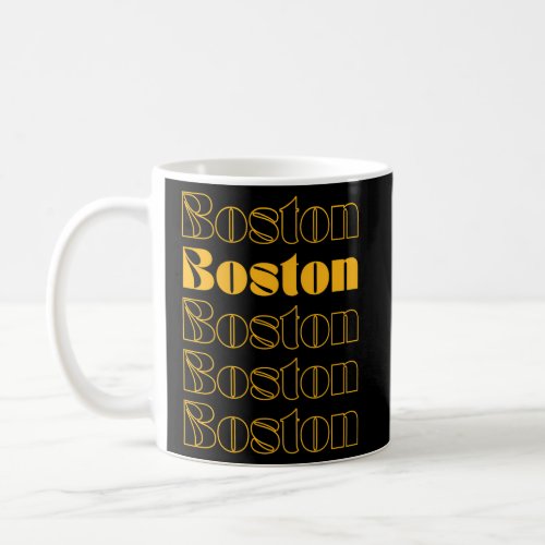 Style Boston Yellow Inline Font Coffee Mug