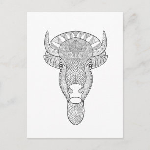 Style Bull Head Postcard