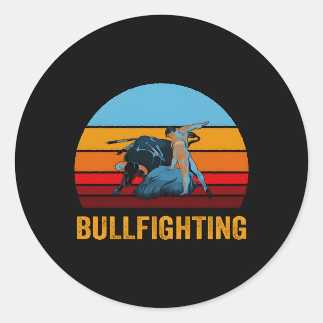 Style Bullfighting Classic Round Sticker (Front)