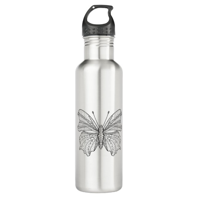 Style Butterfly 3 Stainless Steel Water Bottle (Front)