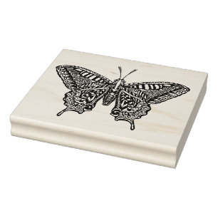 Style Butterfly Rubber Stamp