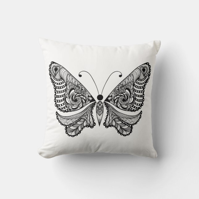 Style  Butterfly Throw Pillow (Front)