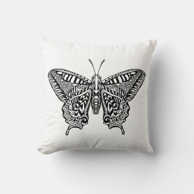 Style Butterfly Throw Pillow (Front)