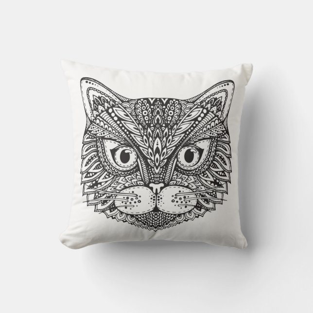 Style Cat Throw Pillow (Front)