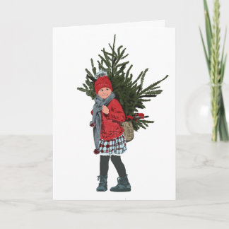 Style Christmas Girl Ornament. Card
