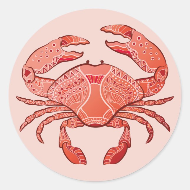 Style Crab Classic Round Sticker (Front)