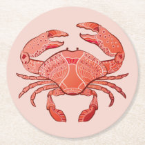 Style Crab Round Paper Coaster
