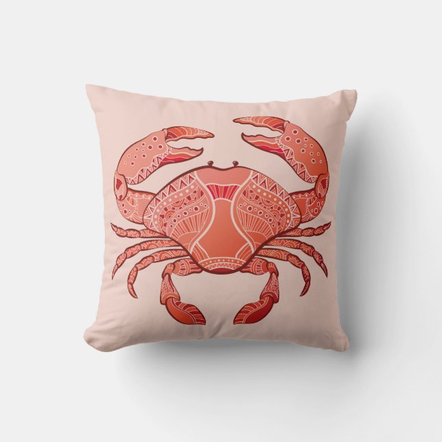 Style Crab Throw Pillow (Front)