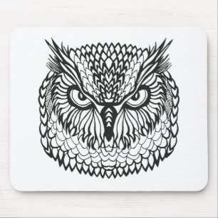 Style Eagle Owl Head Mouse Pad