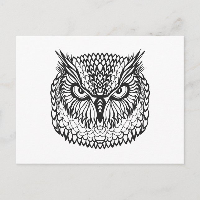 Style Eagle Owl Head Postcard (Front)