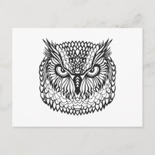 Style Eagle Owl Head Postcard